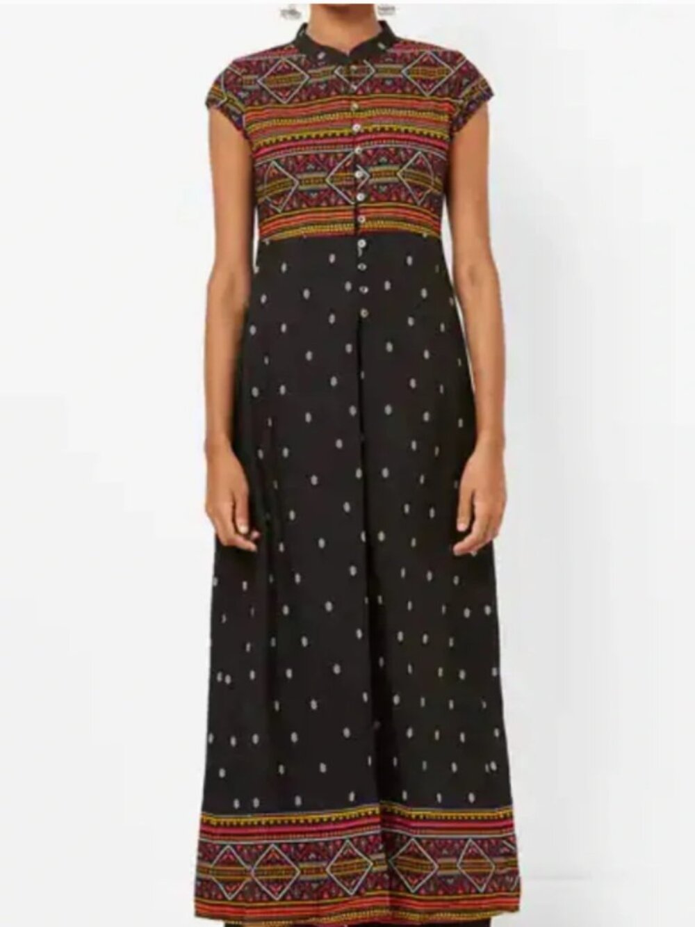 Vishudh | Black Printed A-Line Kurta / Maxi Dress / Duster